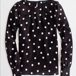 J.CREW L/S poka dot shirt